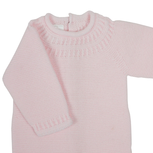 Baby knit romper in pink