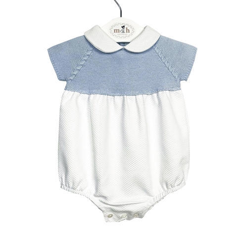 romper piqué knit blue