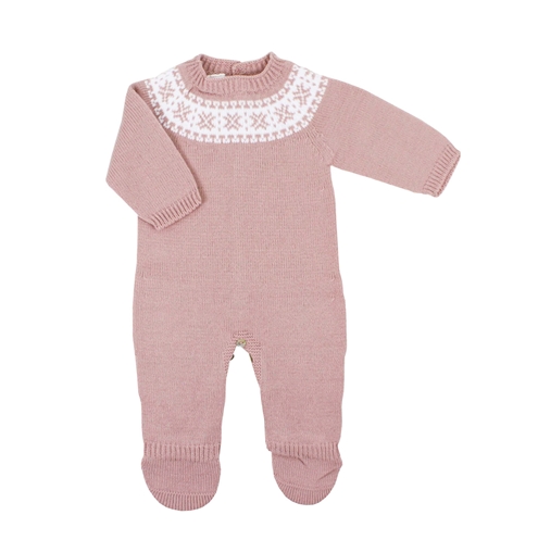 Pastel pink knit jumpsuit