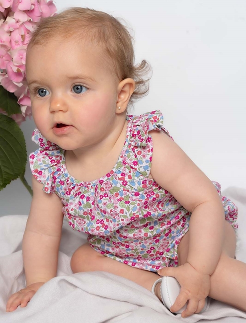 pelele rosa verde