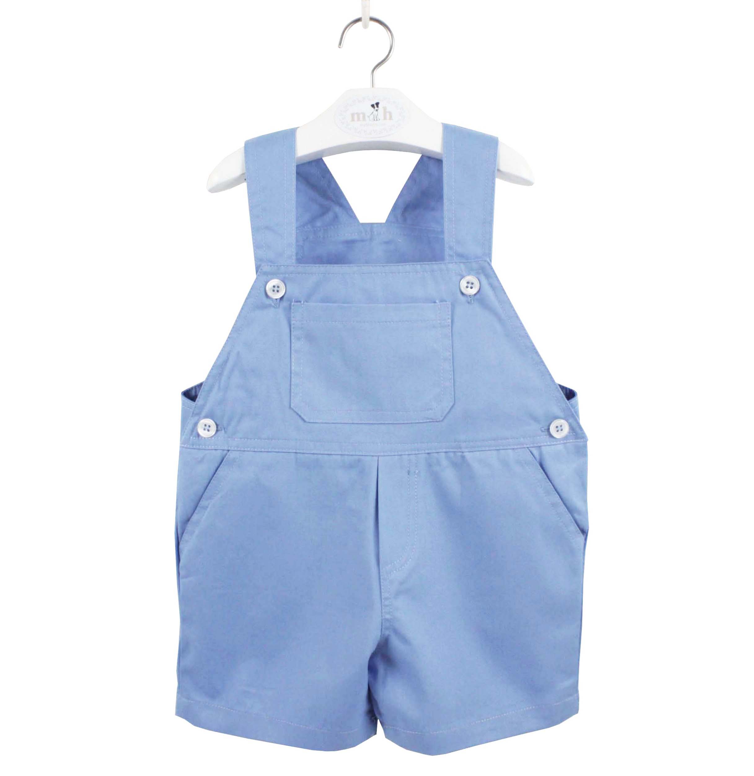 Medium blue romper with knit short coat