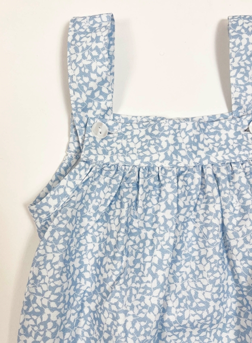 blue leaves baby romper