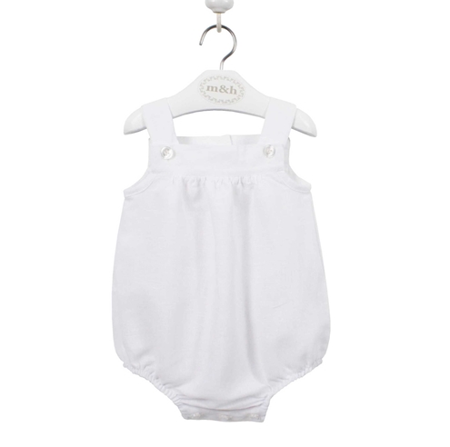 peto bebe lino blanco botones