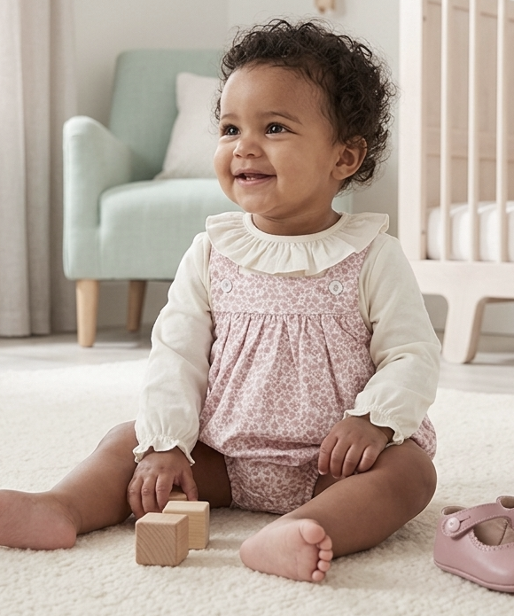 romper pink flowers