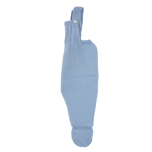 Blue knit baby dungaree with braces m&h