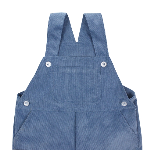 Medium blue corduroy microfiber long romper