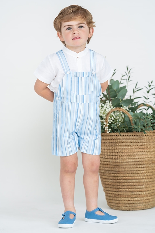 blue stripe romper boy
