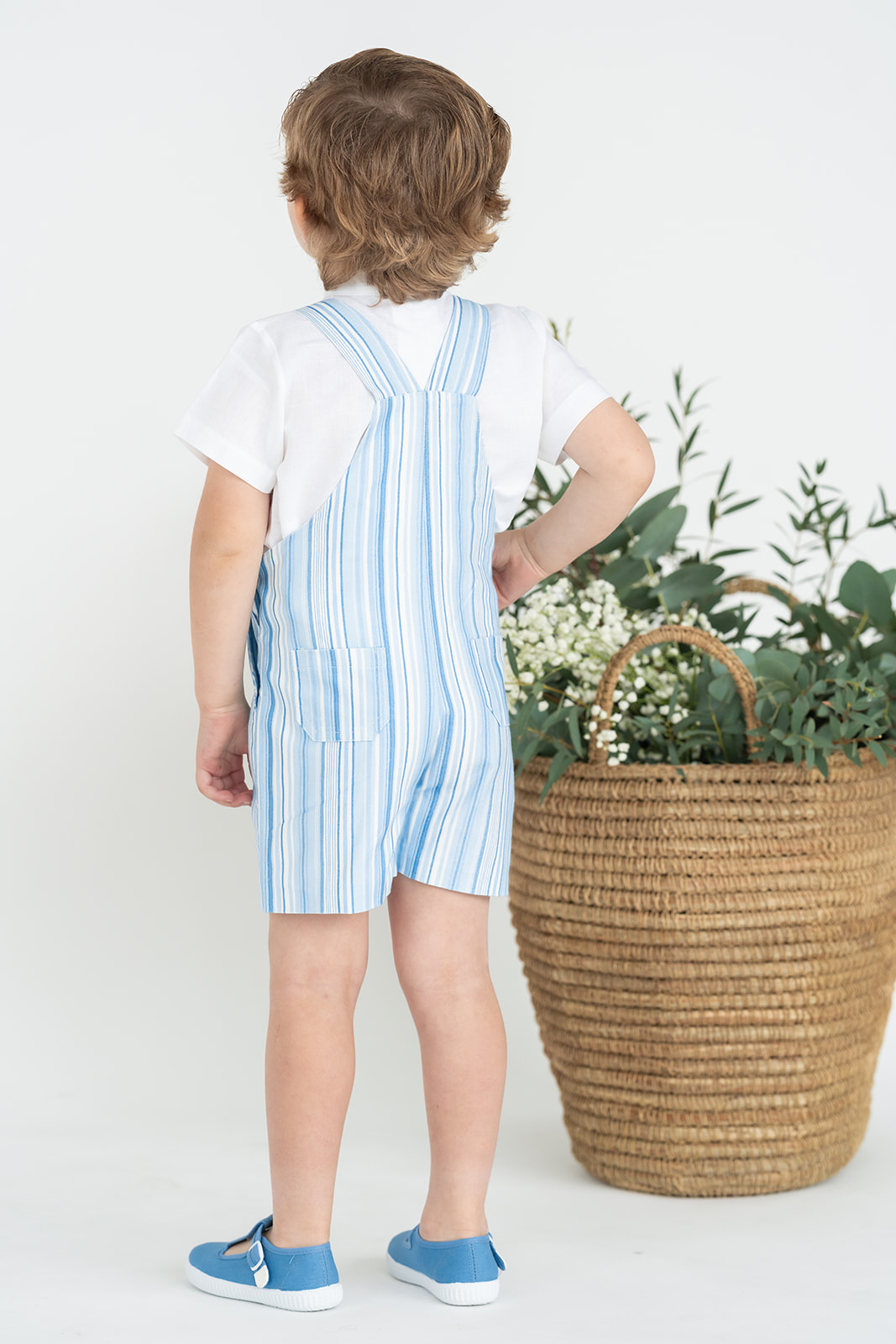 blue stripe romper boy
