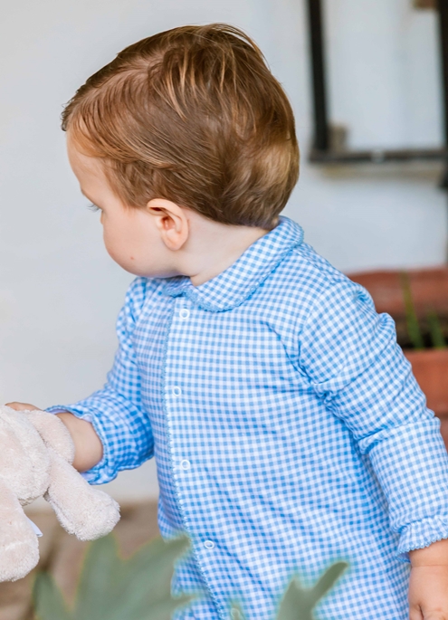 sleepsuit plaid blue