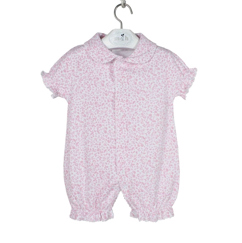 pijama corto rosa blanco