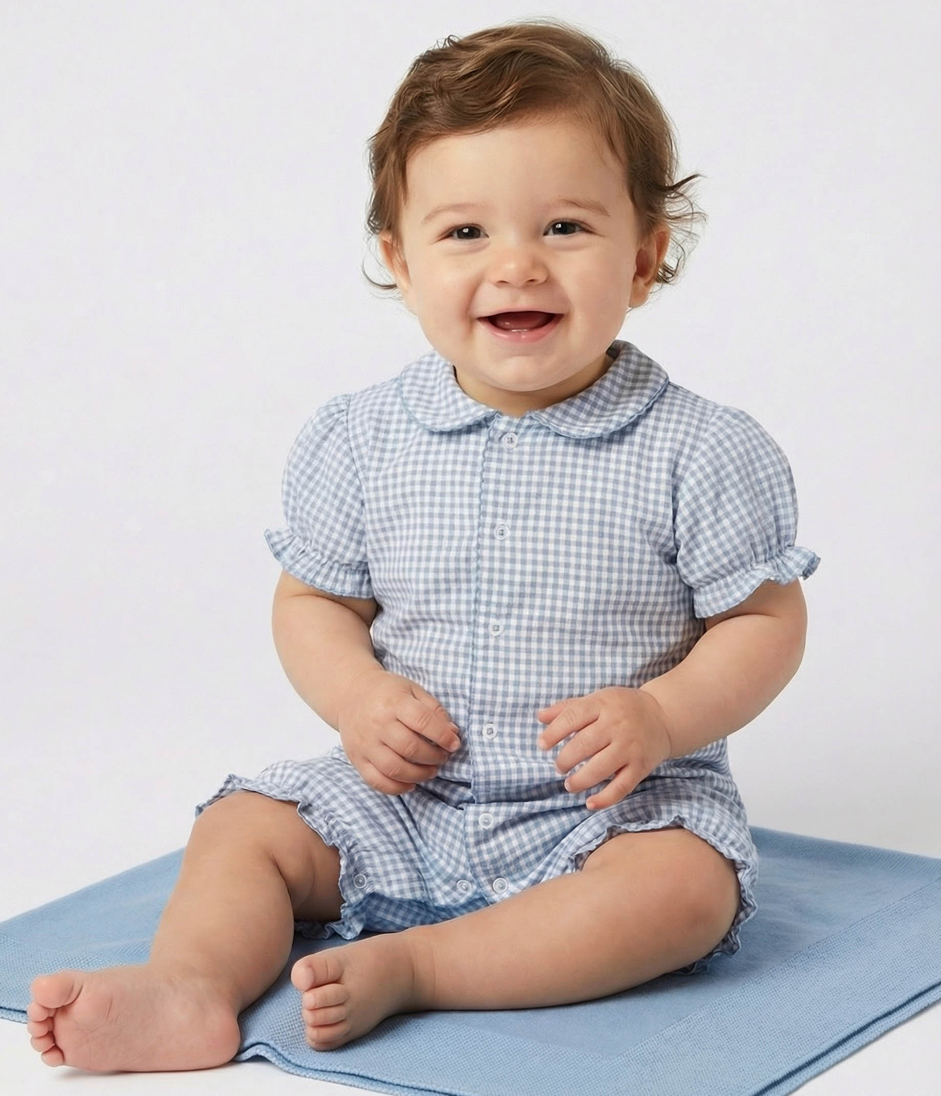 pijama cuadrito azul