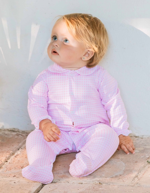 pink plaid sleepsuit