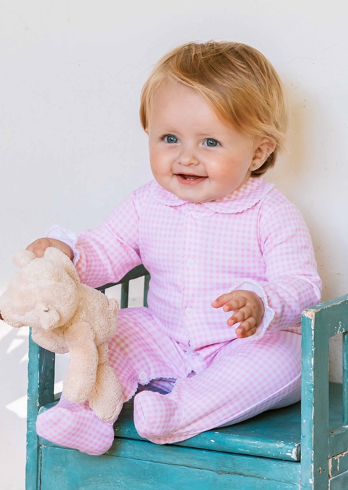pink plaid sleepsuit