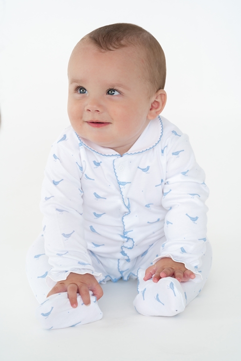 pijama largo pájaro azul