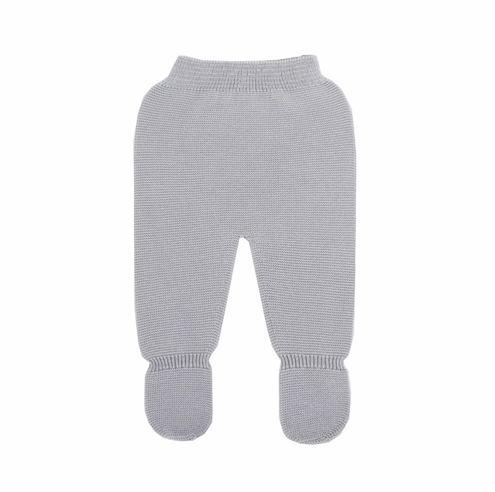 Polaina de bebé gris en punto bobo perlé 