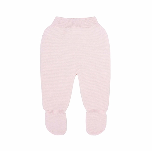 Polaina de bebé rosa en punto bobo perlé 