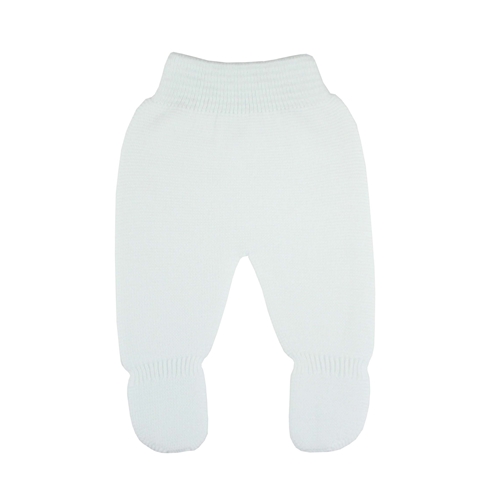 White thick knit baby leggings