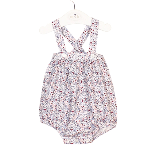 burgundy and blue romper