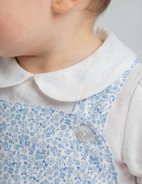 blue flowers romper baby