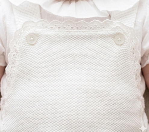 white pique fabric baby romper