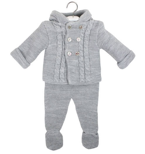 san Francisco knit two pieces for baby in grey