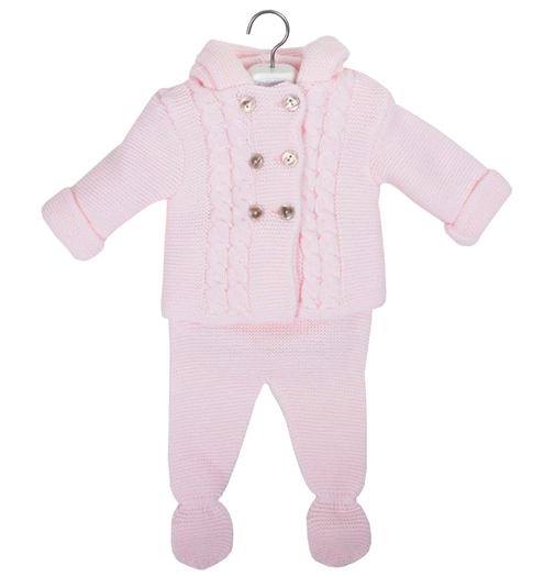 San Francisco knit two pieces for baby in pink