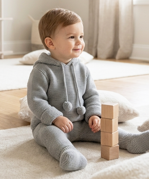 grey knit baby