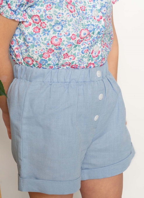short lino azul