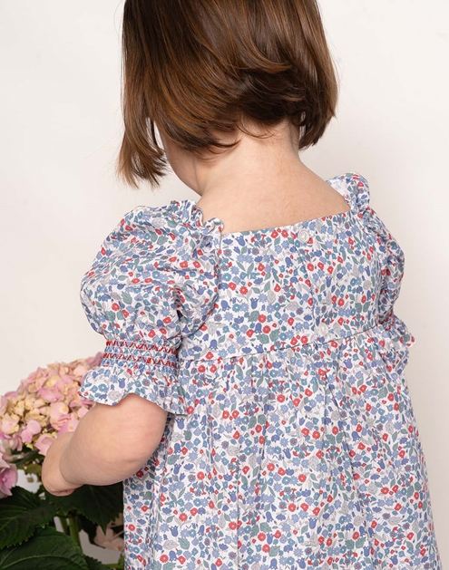 vestido azul campanilla detalle daniela