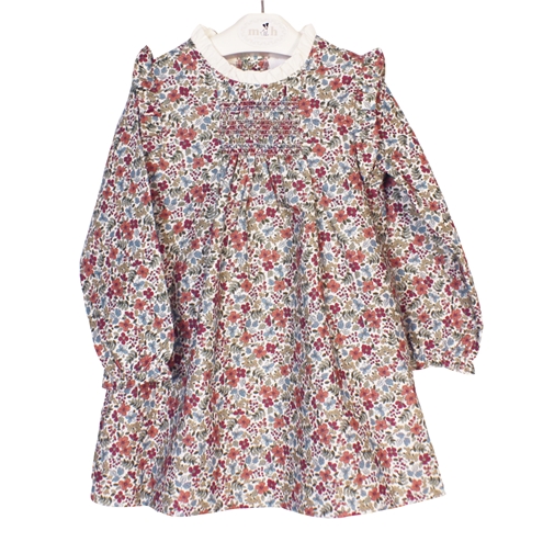 carmen dress burgundy flowers