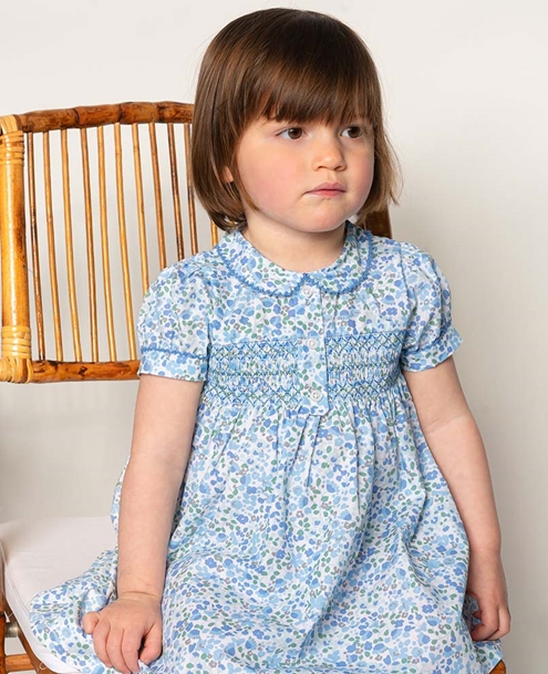 vestido elisa azul estampado
