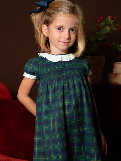 flavia dress green tartan