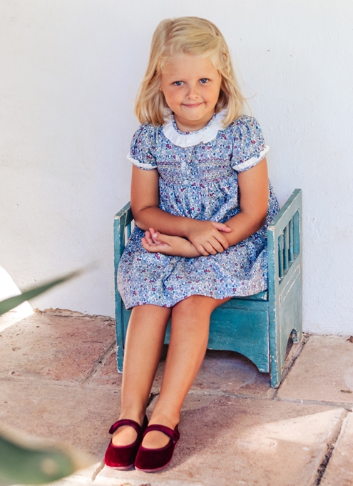 dress inés blue burgundy