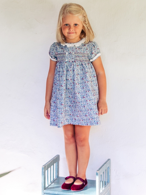 ines dress blue burgundy