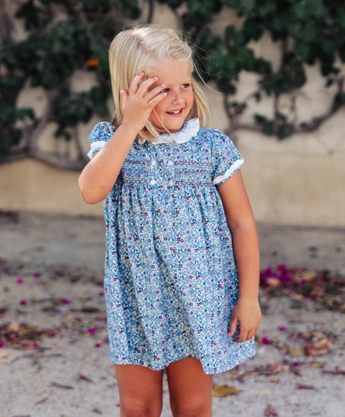 inés dress burgundy flowers 