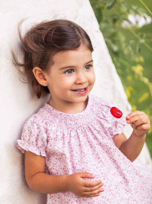 salute dress green pink flowers
