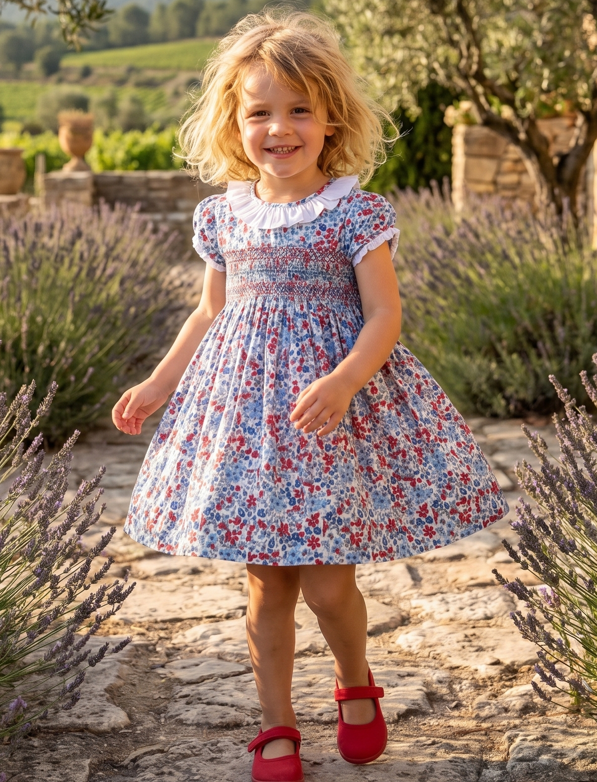 red blue valentina dress