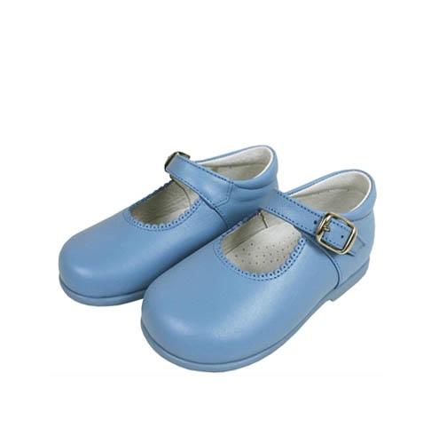 zapato piel azul mercedita