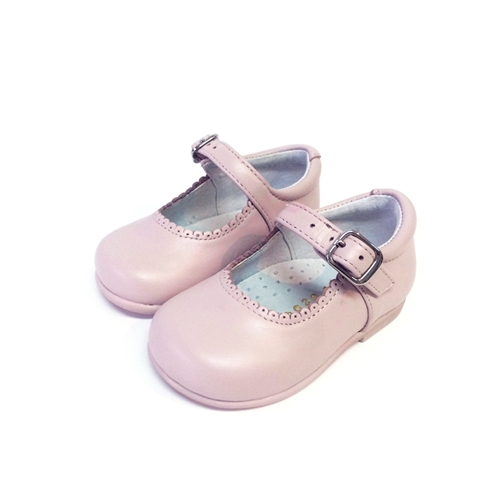 zapato piel rosa mercedita