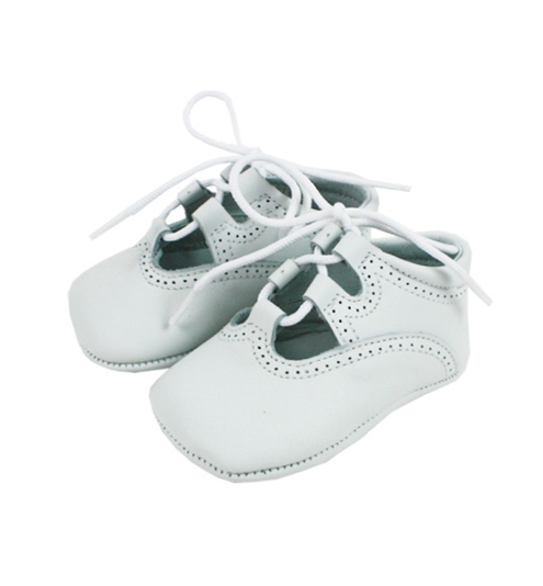 Zapatos bebe blancos Gales abierto con cordones 