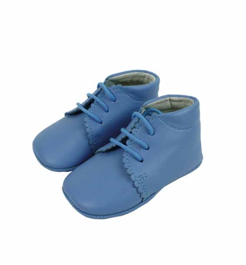 Blue boots soft leather baby shoes